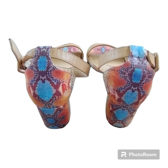 Snake Print/Python Pattern Block Heels SIZE 7.5 - Picture 6 of 6